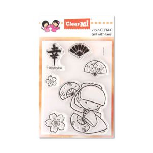 Clear stamp Girl with Fans Yoshimi - IMPRONTE D'AUTORE
